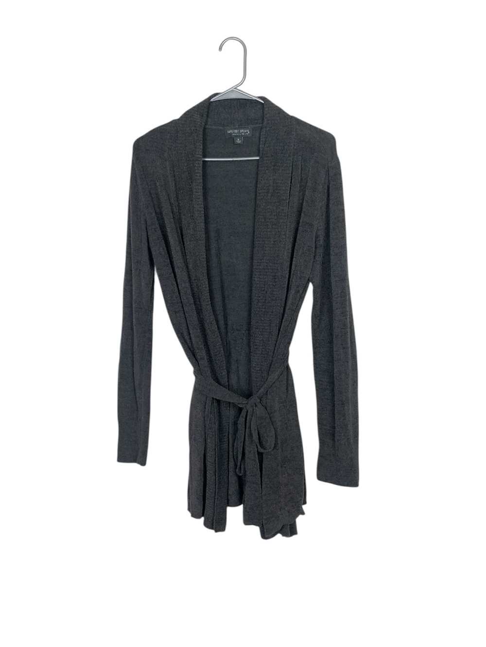 Barefoot dreams gray cozy chic robe tie cardigan size medium